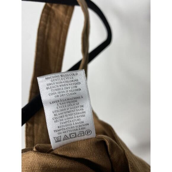 A.L.C. ALC Gilmour Jumpsuit Romper Cafe Brown Linen Tie Waist Utility Women's 4 - Picture 7 of 7